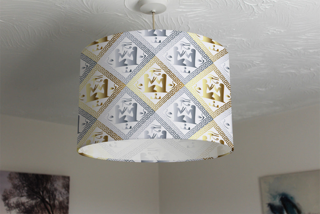 New Product Egyptian Hieroglyphs in Gold & Silver (Ceiling & Lamp Shade)  - Andrew Lee Home and Living