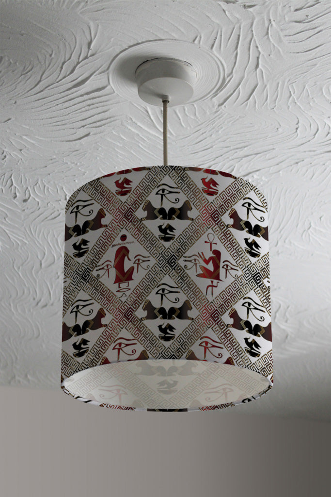 New Product Egyptian Hieroglyphs in Red & Black (Ceiling & Lamp Shade)  - Andrew Lee Home and Living