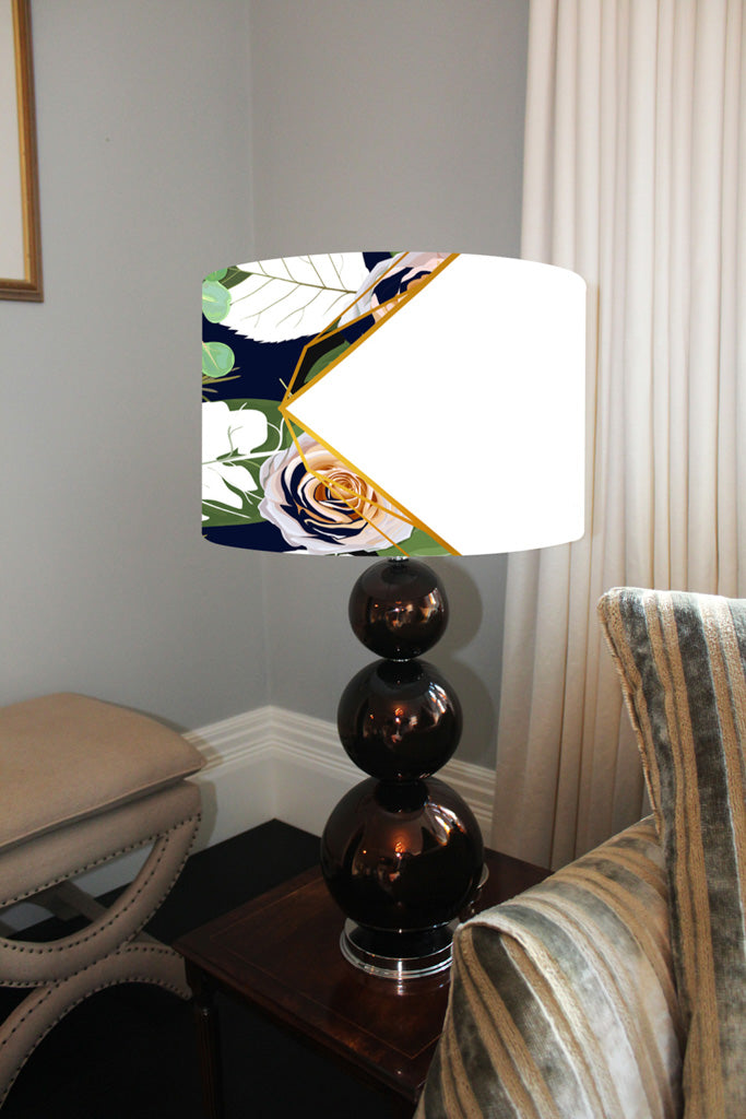 New Product Decorative Flowers On Navy Background (Ceiling & Lamp Shade)  - Andrew Lee Home and Living