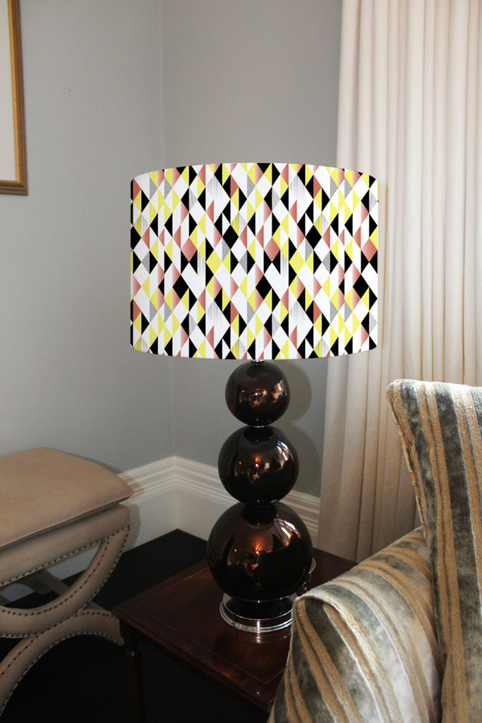 New Product Yellow, Pink & Black Geometric Pattern (Ceiling & Lamp Shade)  - Andrew Lee Home and Living