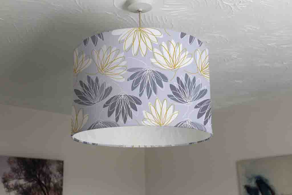 New Product Water lilies hand drawing in gray, beige and white (Ceiling & Lamp Shade)  - Andrew Lee Home and Living