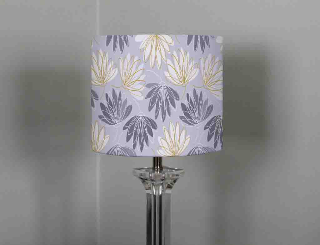 New Product Water lilies hand drawing in gray, beige and white (Ceiling & Lamp Shade)  - Andrew Lee Home and Living