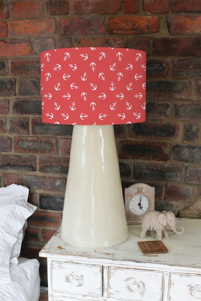 Anchors on Red Background (Ceiling & Lamp Shade) - Andrew Lee Home and Living