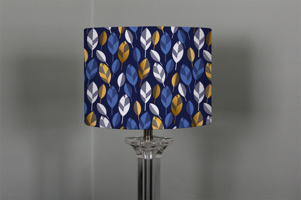 New Product White, Blue & Gold Leaves on Navy Background (Ceiling & Lamp Shade)  - Andrew Lee Home and Living