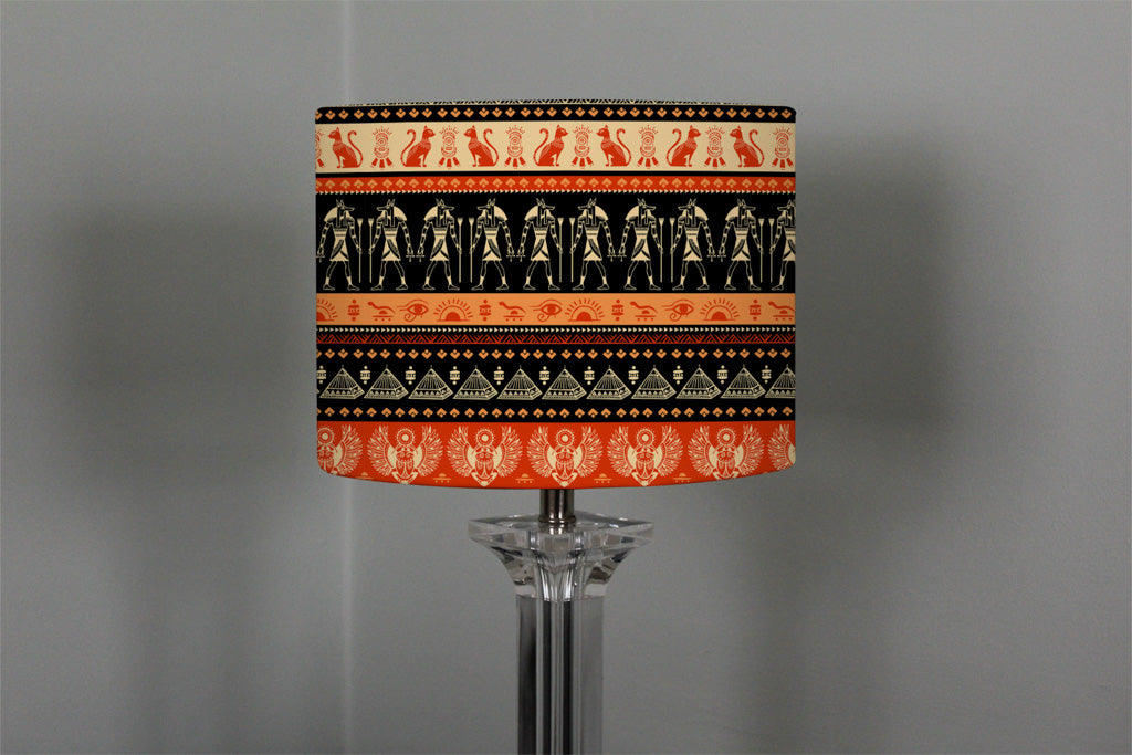 New Product Egyptian Heiroglyphs in Orange & Black (Ceiling & Lamp Shade)  - Andrew Lee Home and Living