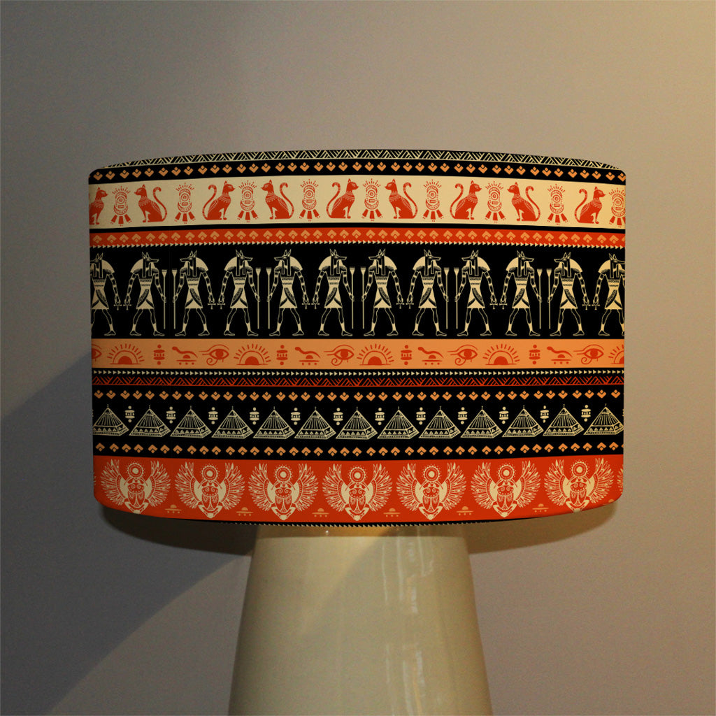 New Product Egyptian Heiroglyphs in Orange & Black (Ceiling & Lamp Shade)  - Andrew Lee Home and Living