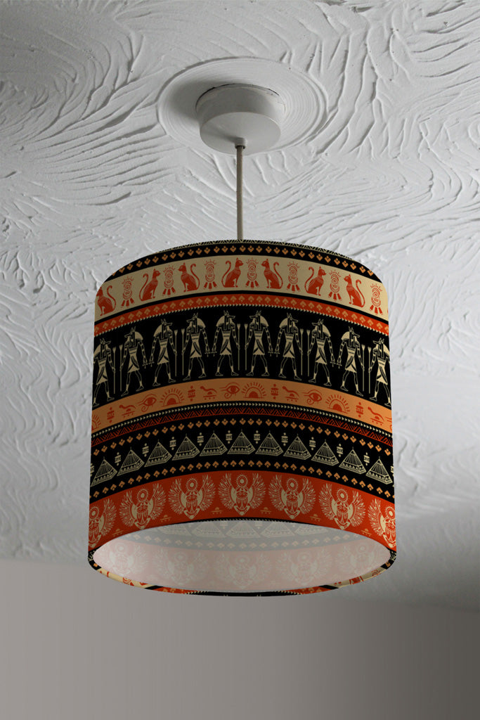 New Product Egyptian Heiroglyphs in Orange & Black (Ceiling & Lamp Shade)  - Andrew Lee Home and Living