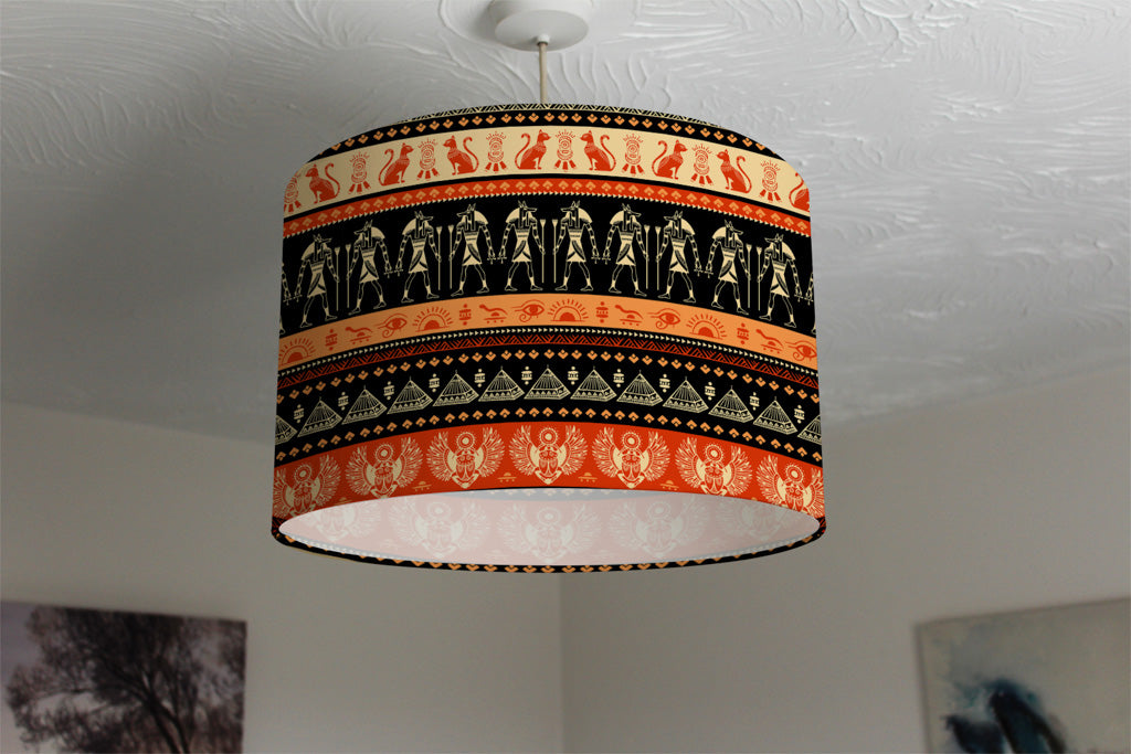 New Product Egyptian Heiroglyphs in Orange & Black (Ceiling & Lamp Shade)  - Andrew Lee Home and Living