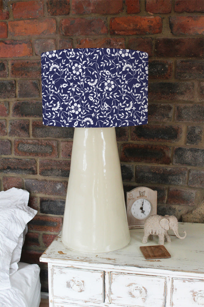 New Product White Flowers on Navy (Ceiling & Lamp Shade)  - Andrew Lee Home and Living