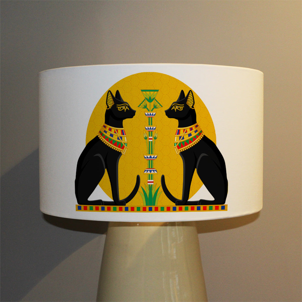 New Product Illustration of Black Egyptian Cats with Papyrus (Ceiling & Lamp Shade)  - Andrew Lee Home and Living