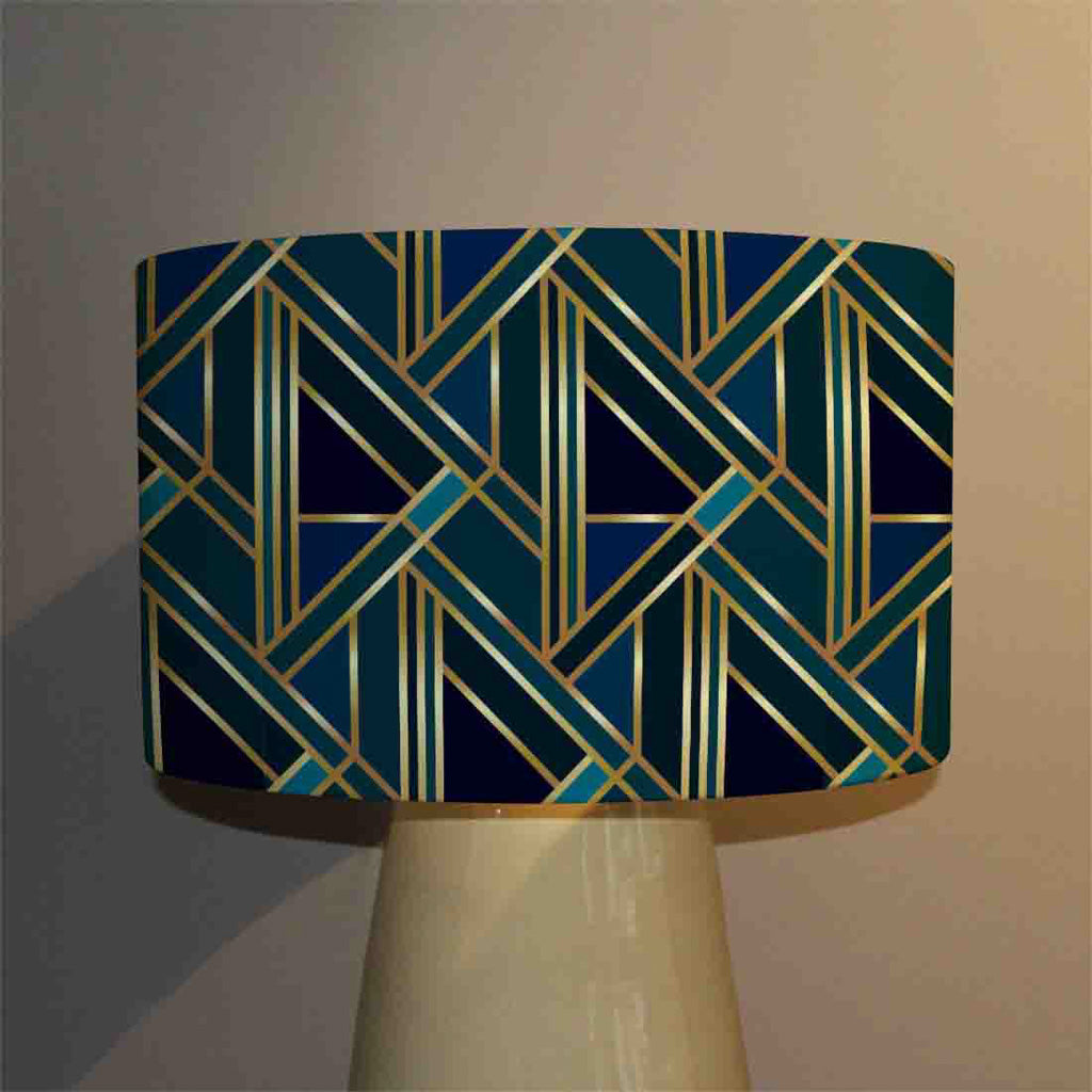 New Product Gold & Teal Geometric Pattern (Ceiling & Lamp Shade)  - Andrew Lee Home and Living