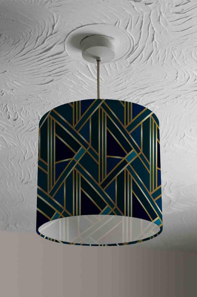 New Product Gold & Teal Geometric Pattern (Ceiling & Lamp Shade)  - Andrew Lee Home and Living