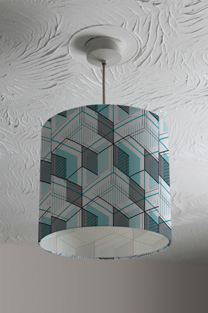 New Product Blue Geometric Hexagons (Ceiling & Lamp Shade)  - Andrew Lee Home and Living