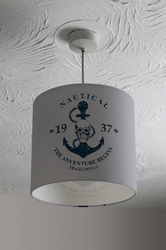 Anchor Print on Wood (Ceiling & Lamp Shade) - Andrew Lee Home and Living