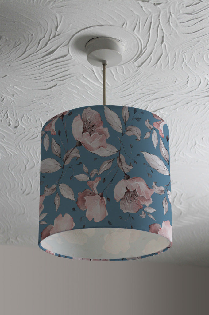 New Product Pink Flowers on Blue (Ceiling & Lamp Shade)  - Andrew Lee Home and Living