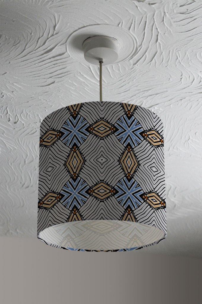 Abstract geometric roughly hatched shapes colored with hand drawn brush stokes (Ceiling & Lamp Shade) - Andrew Lee Home and Living