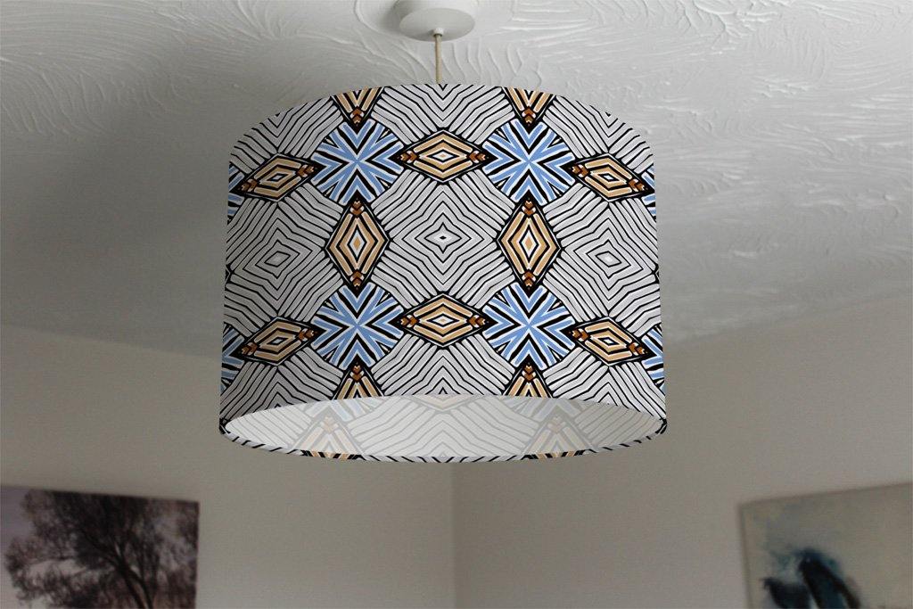 Abstract geometric roughly hatched shapes colored with hand drawn brush stokes (Ceiling & Lamp Shade) - Andrew Lee Home and Living