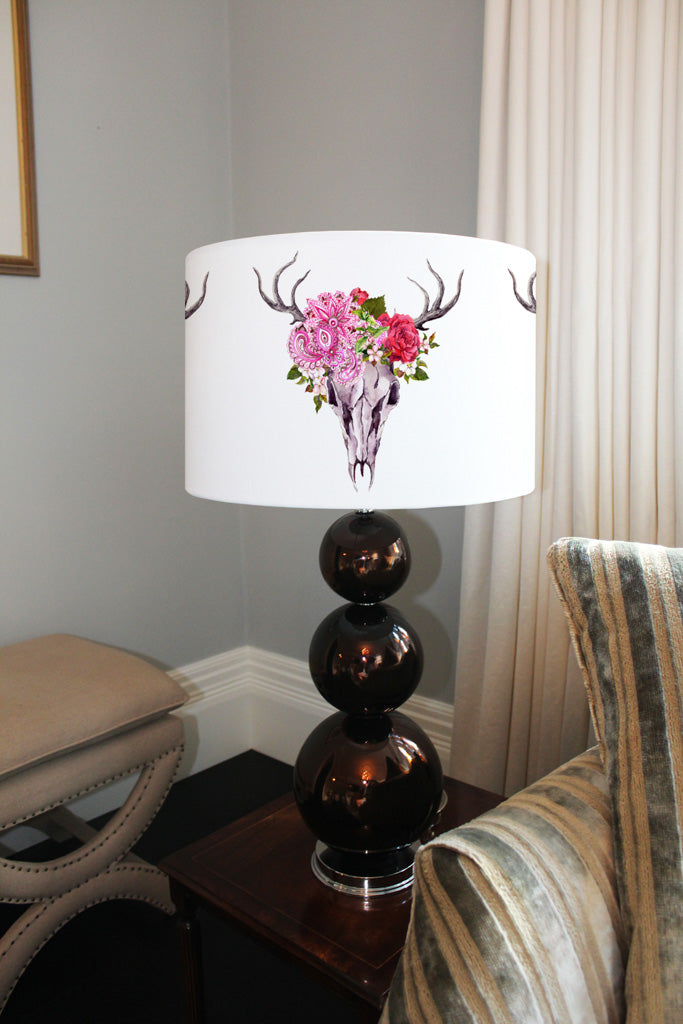 New Product Deer animal skull with flowers and feathers (Ceiling & Lamp Shade)  - Andrew Lee Home and Living