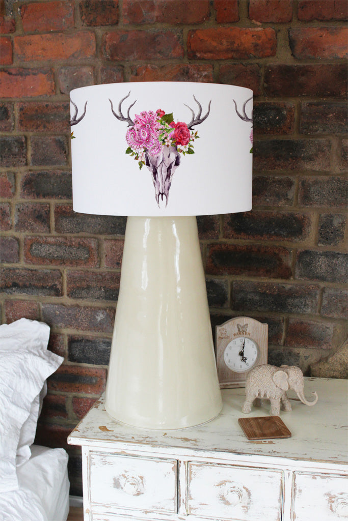New Product Deer animal skull with flowers and feathers (Ceiling & Lamp Shade)  - Andrew Lee Home and Living