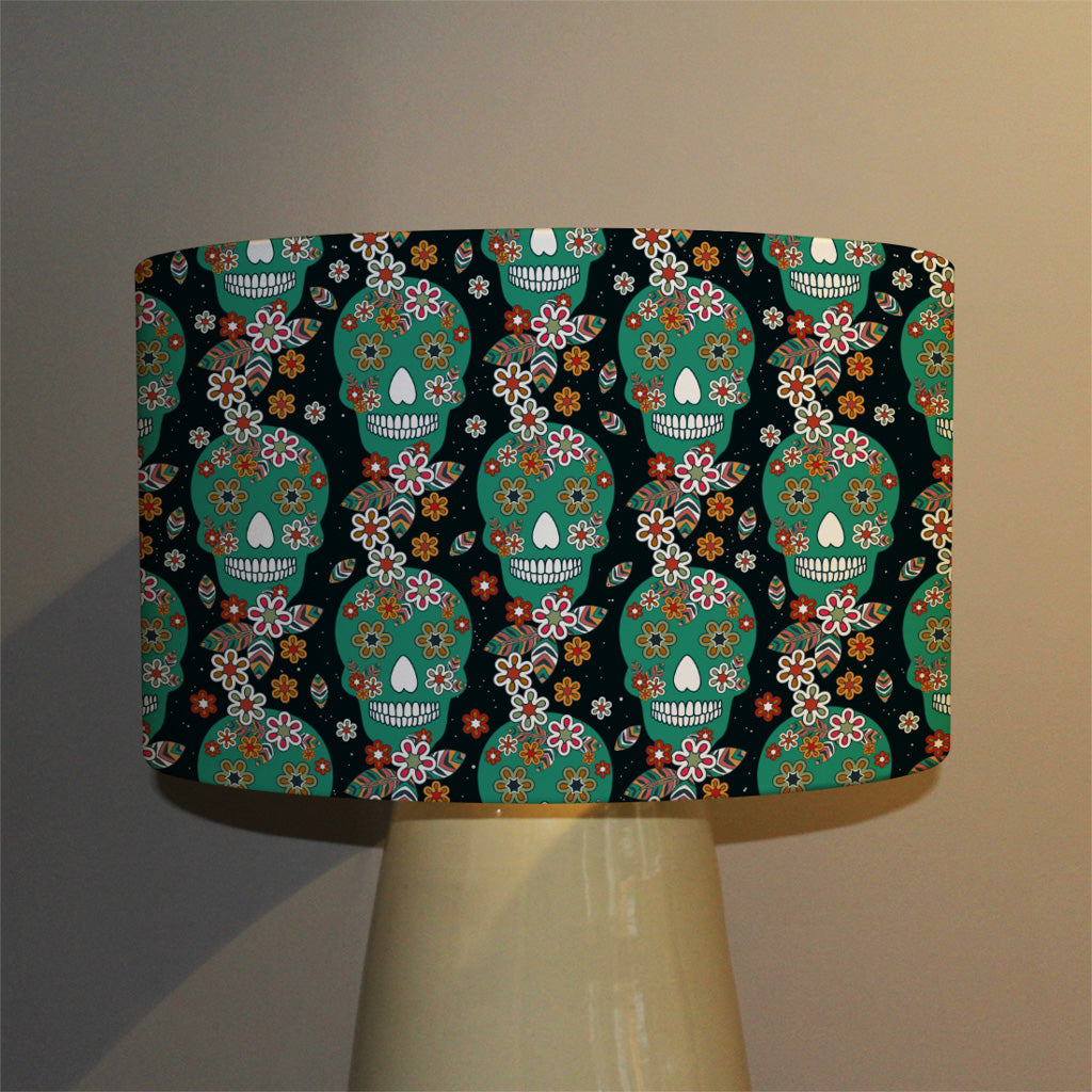 New Product Embroidery colorful simplified ethnic flowers and skull pattern (Ceiling & Lamp Shade)  - Andrew Lee Home and Living