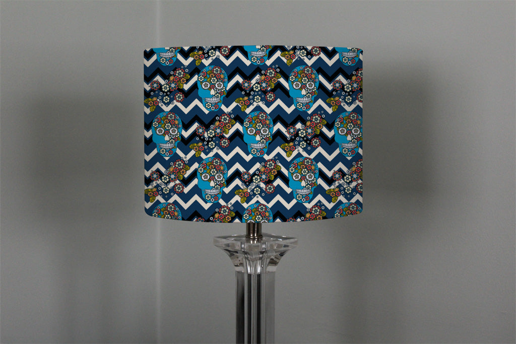 New Product Embroidery colorful simplified ethnic skull Blue pattern (Ceiling & Lamp Shade)  - Andrew Lee Home and Living