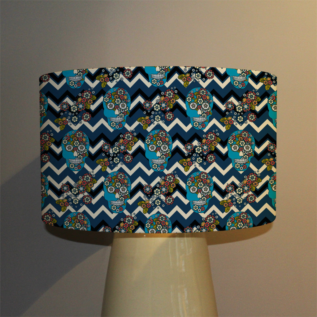 New Product Embroidery colorful simplified ethnic skull Blue pattern (Ceiling & Lamp Shade)  - Andrew Lee Home and Living