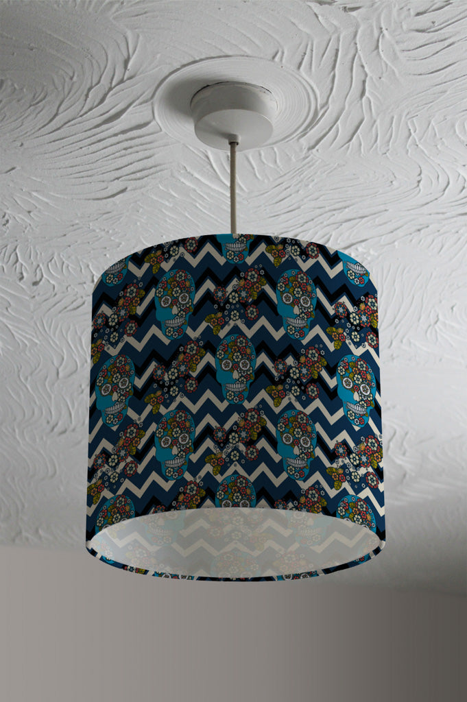 New Product Embroidery colorful simplified ethnic skull Blue pattern (Ceiling & Lamp Shade)  - Andrew Lee Home and Living