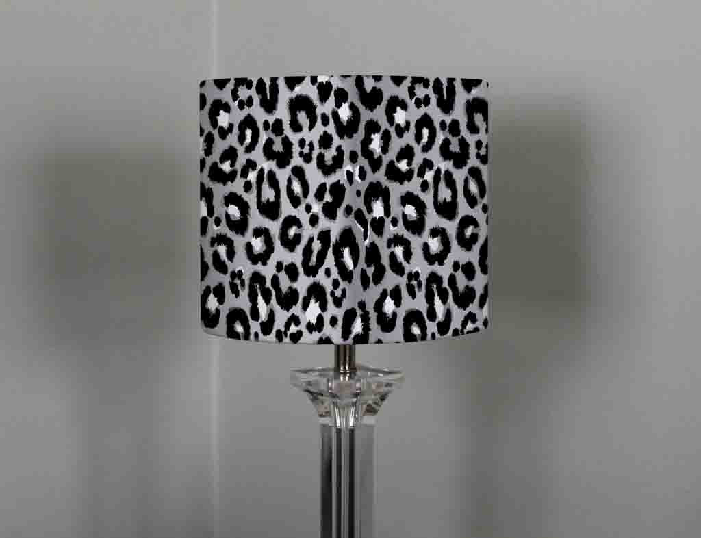 Grey leopard store print lamp shade