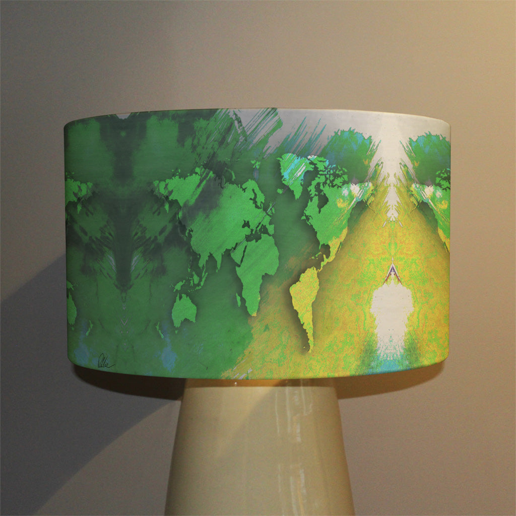 New Product World map yellow and green (Ceiling & Lamp Shade)  - Andrew Lee Home and Living