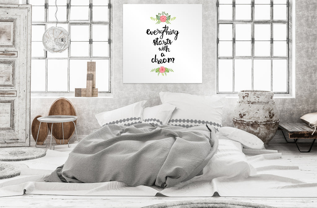 New Product Everything starts with a dream (Mirror Art Print)  - Andrew Lee Home and Living