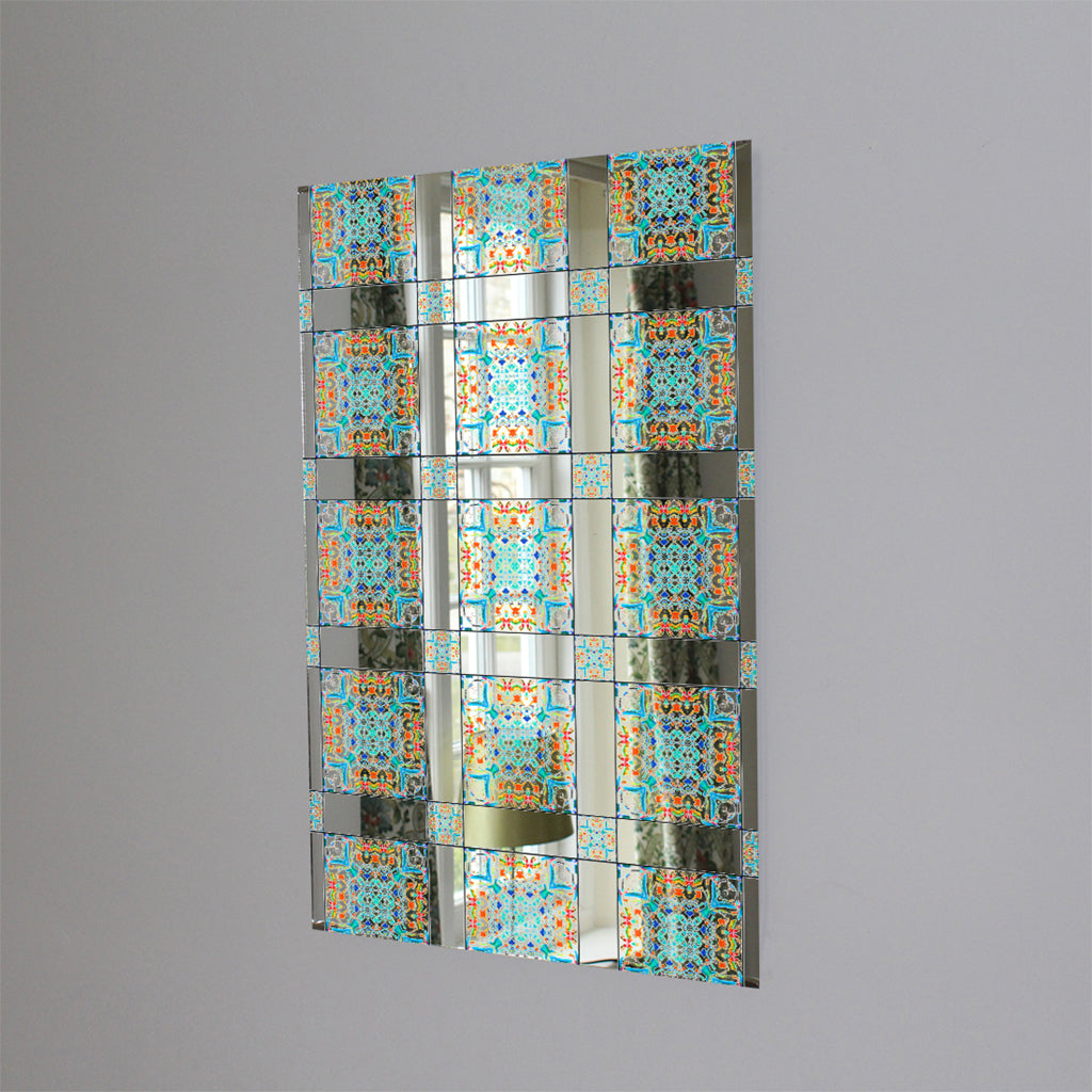 New Product Colorful textile design (Mirror Art Print)  - Andrew Lee Home and Living