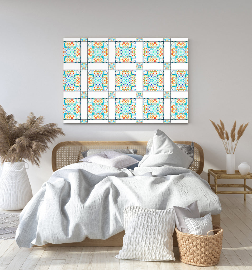 New Product Colorful textile design (Mirror Art Print)  - Andrew Lee Home and Living