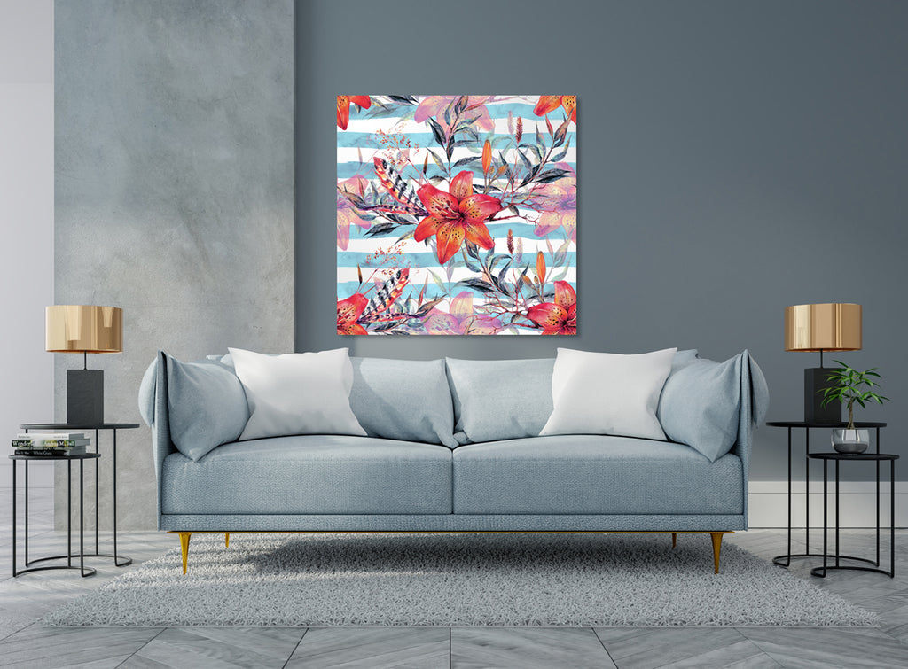 New Product Bouquet of watercolor tiger lilies (Mirror Art Print)  - Andrew Lee Home and Living