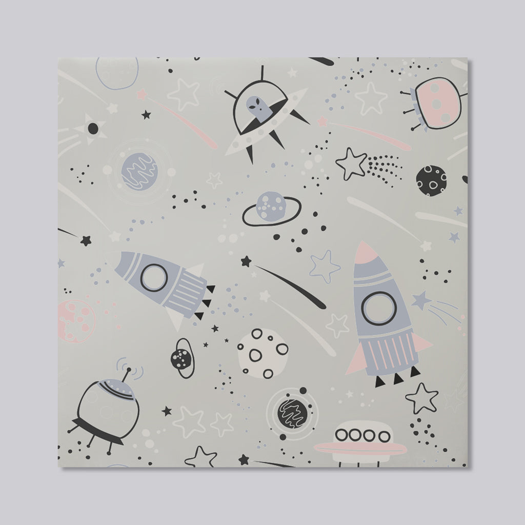 New Product spaceships and planets with stars Designer Mirror Art Print  - Andrew Lee Home and Living