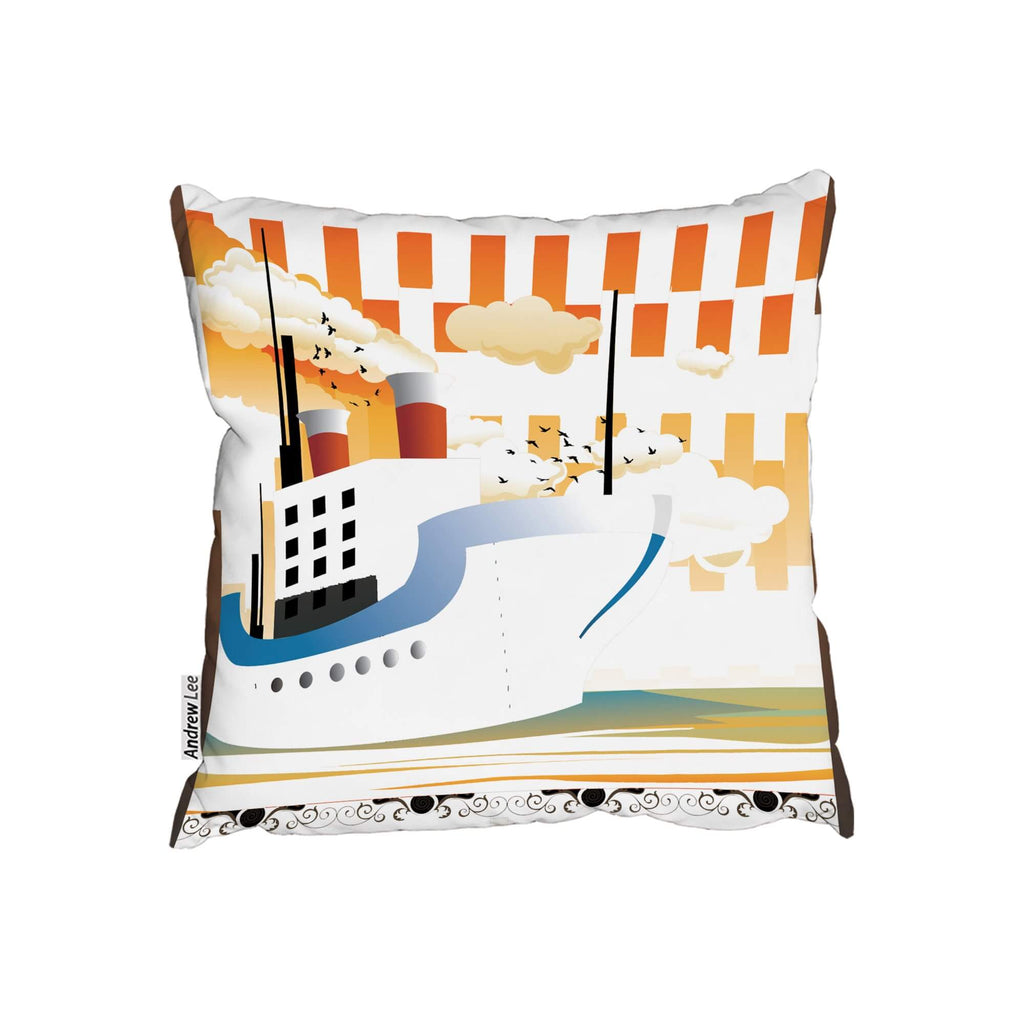 New Product Art Deco Ship (Cushion)  - Andrew Lee Home and Living