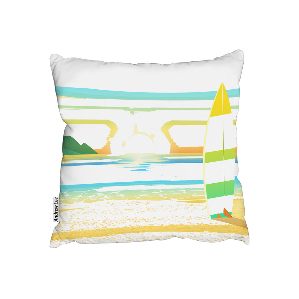 New Product Surf Board On Beach (Cushion)  - Andrew Lee Home and Living