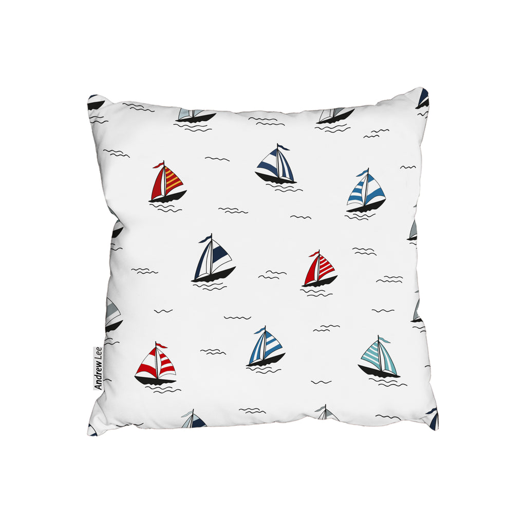 New Product Red & Blue Sailboats (Cushion)  - Andrew Lee Home and Living