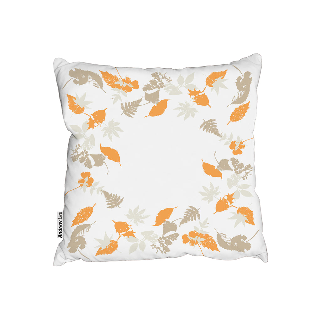 New Product Orange & Grey Autumn Leaves (Cushion)  - Andrew Lee Home and Living