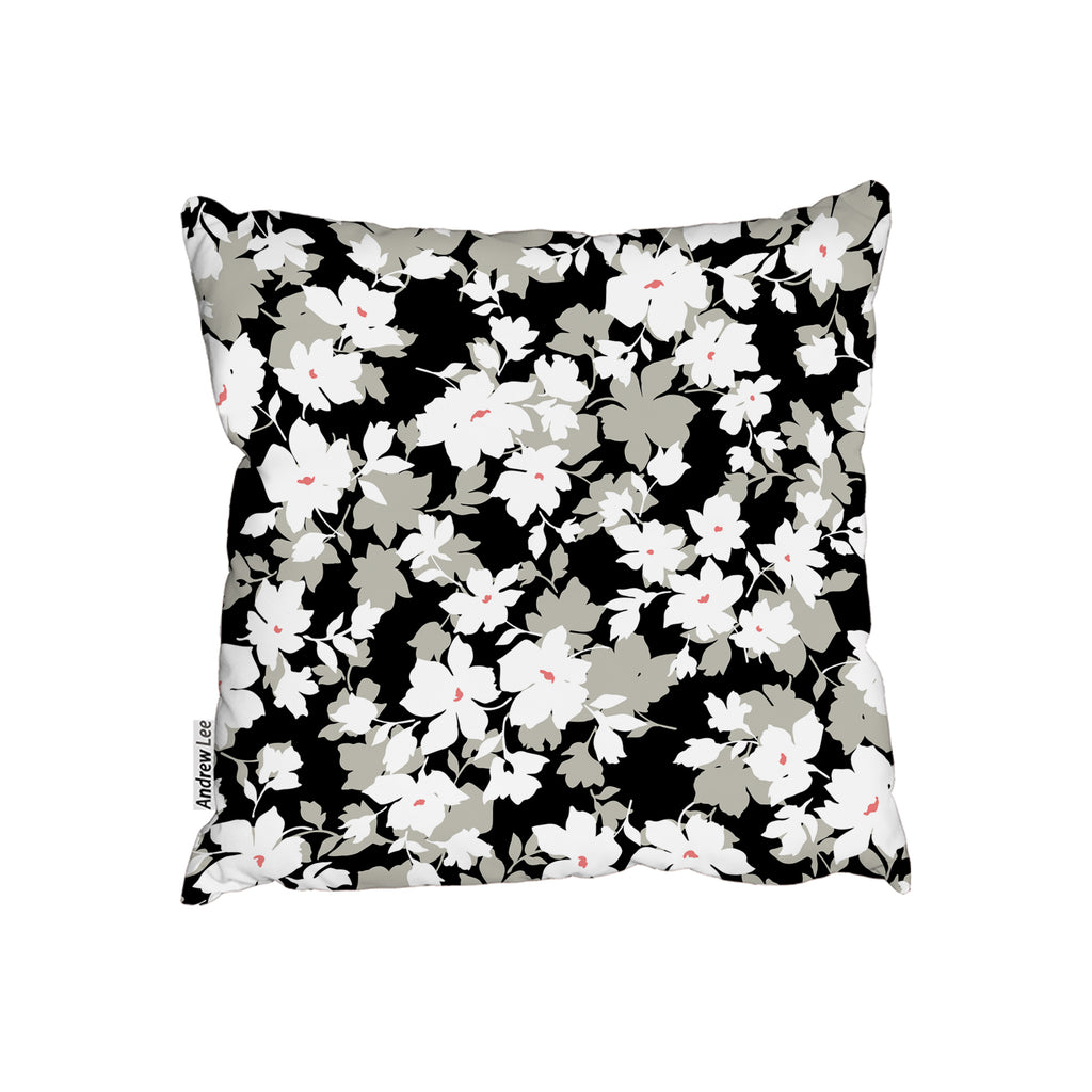 New Product Grey, White & Black Flowers (Cushion)  - Andrew Lee Home and Living