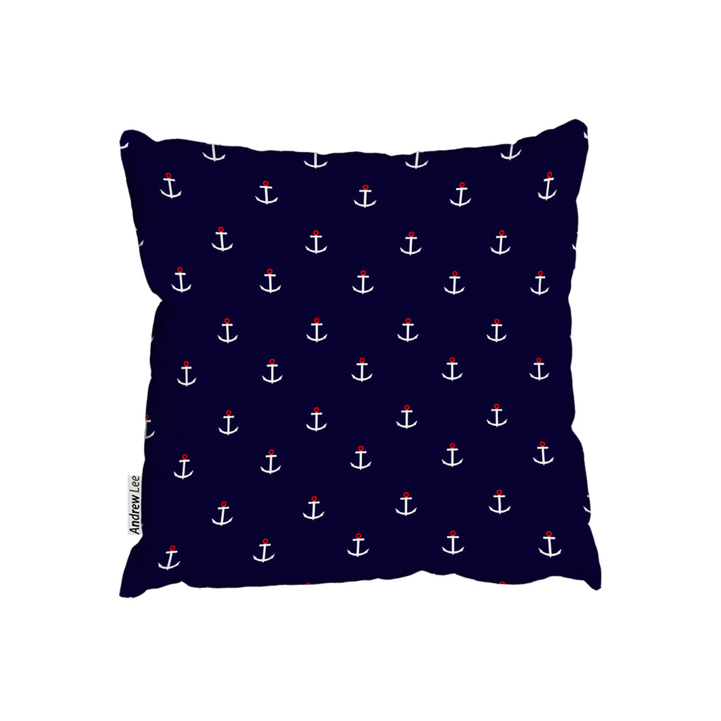 New Product White & Red Anchors on Navy (Cushion)  - Andrew Lee Home and Living