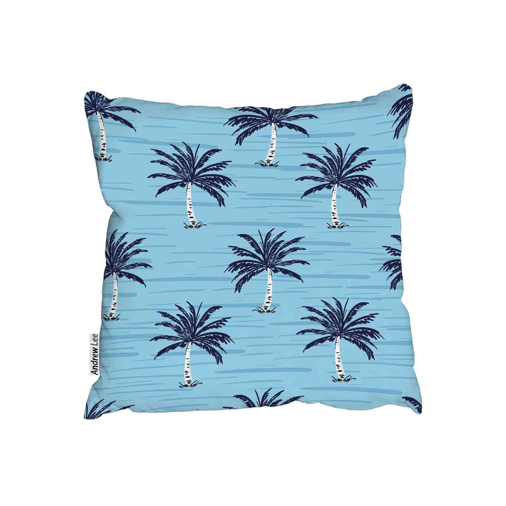 New Product Palm Trees on Blue (Cushion)  - Andrew Lee Home and Living
