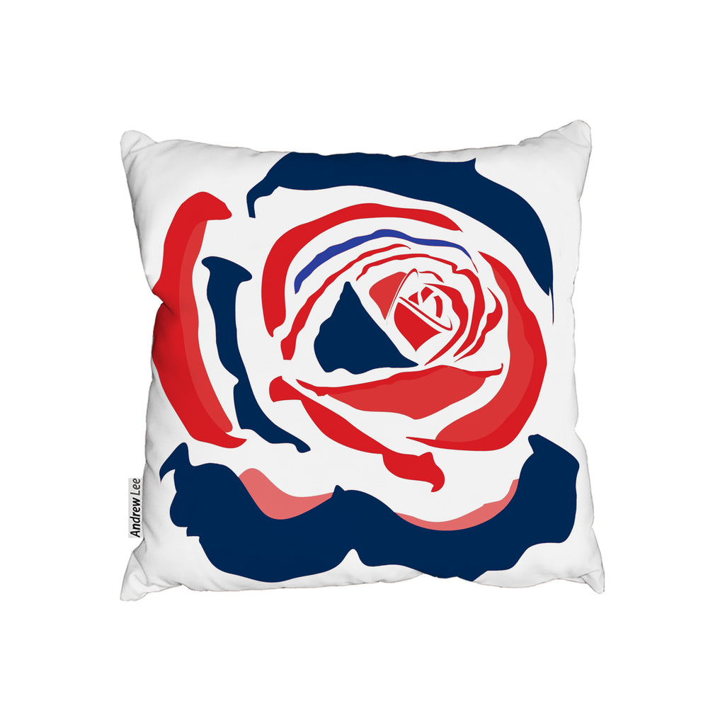 New Product Red & Blue Rose Print (Cushion)  - Andrew Lee Home and Living