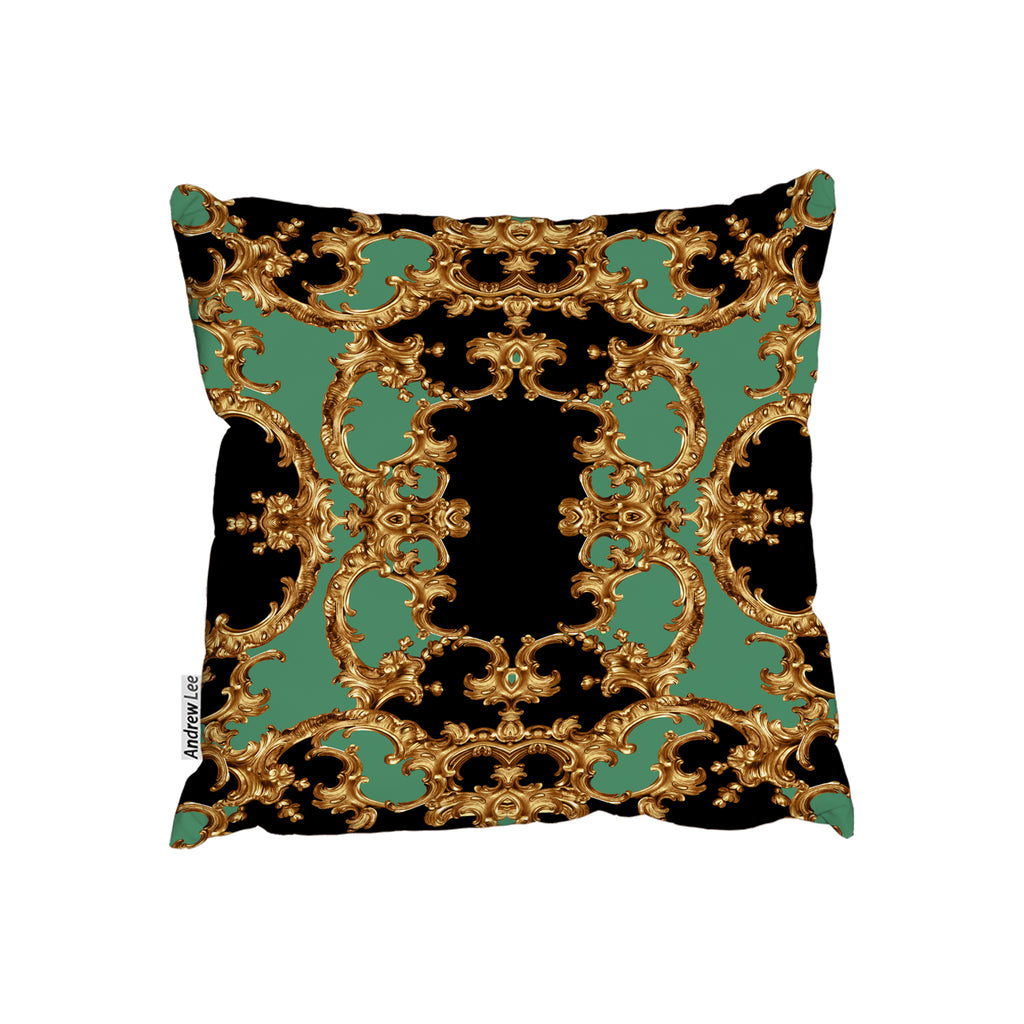 New Product Black & Green Baroque (Cushion)  - Andrew Lee Home and Living