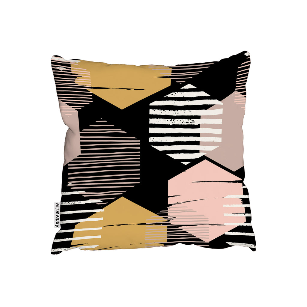 New Product Yellow, White & Pink Hexagons (Cushion)  - Andrew Lee Home and Living