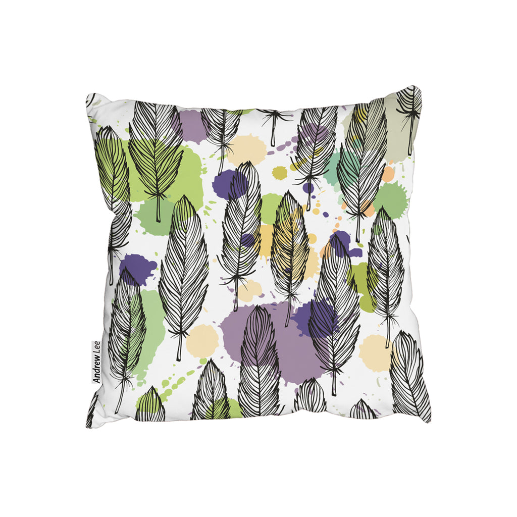 New Product Spotted colored feather seamless pattern, vector background (Cushion)  - Andrew Lee Home and Living