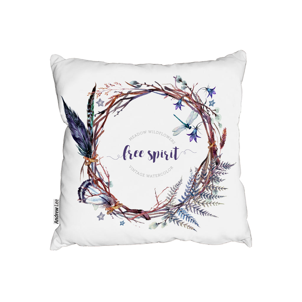 New Product Watercolor Boho wreath (Cushion)  - Andrew Lee Home and Living