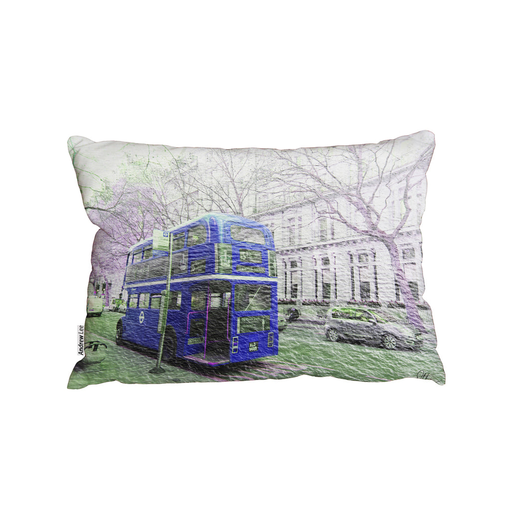 New Product London bus Behind blue (Cushion)  - Andrew Lee Home and Living