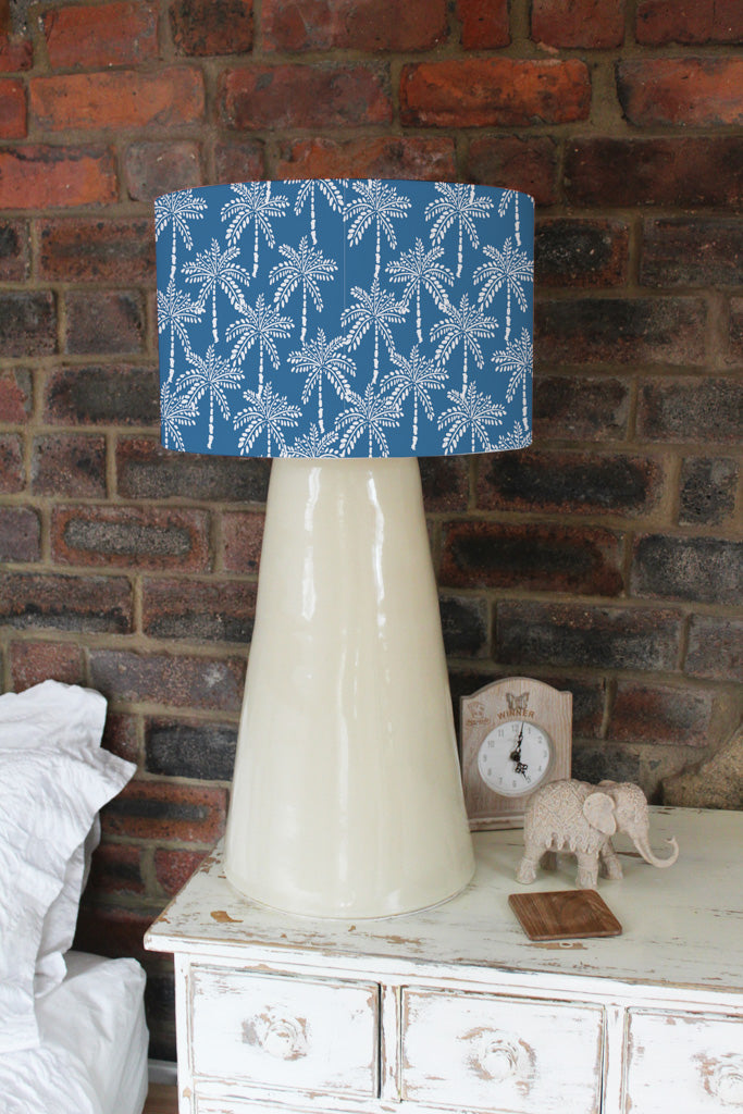 New Product White outline palm trees on summer sky blue (Ceiling & Lamp Shade)  - Andrew Lee Home and Living